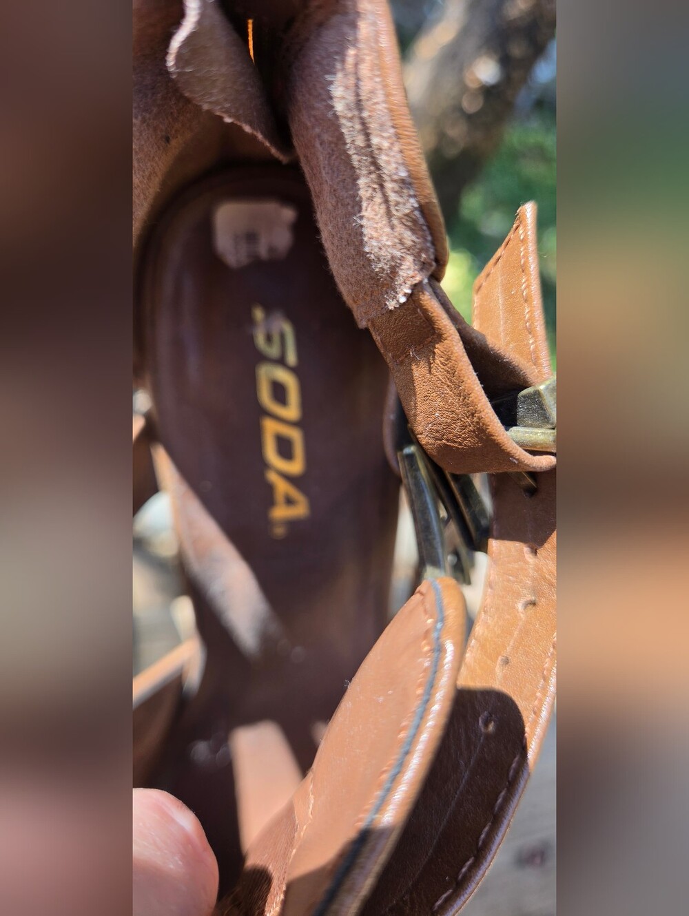 Soda Tan/brown Strappy Ankle Booties Sz8 - Picture 3 of 5